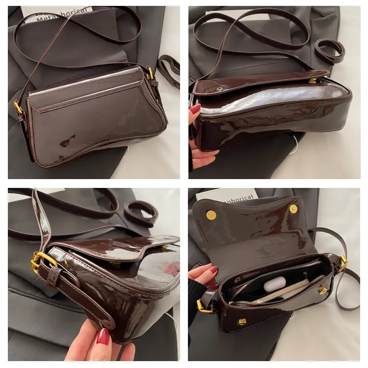 Black Patent Leather Shoulder Bag for Women 2025 — feature 9