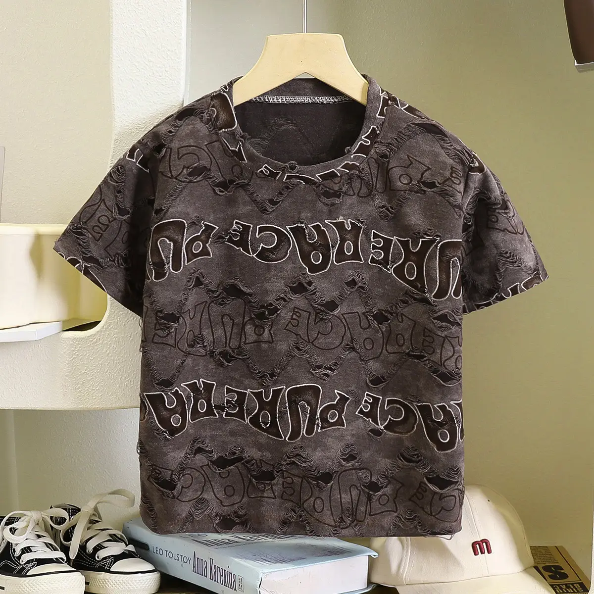 Boys 2026 Ripped English Letter T-Shirt Thin Summer — feature 13