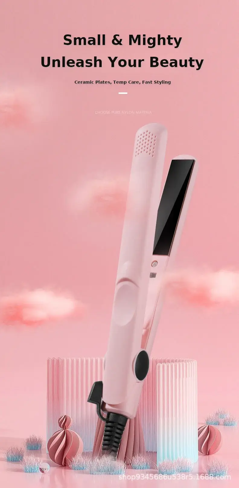 Mini Dual-Purpose Hair Straightener & Curler White — feature 1