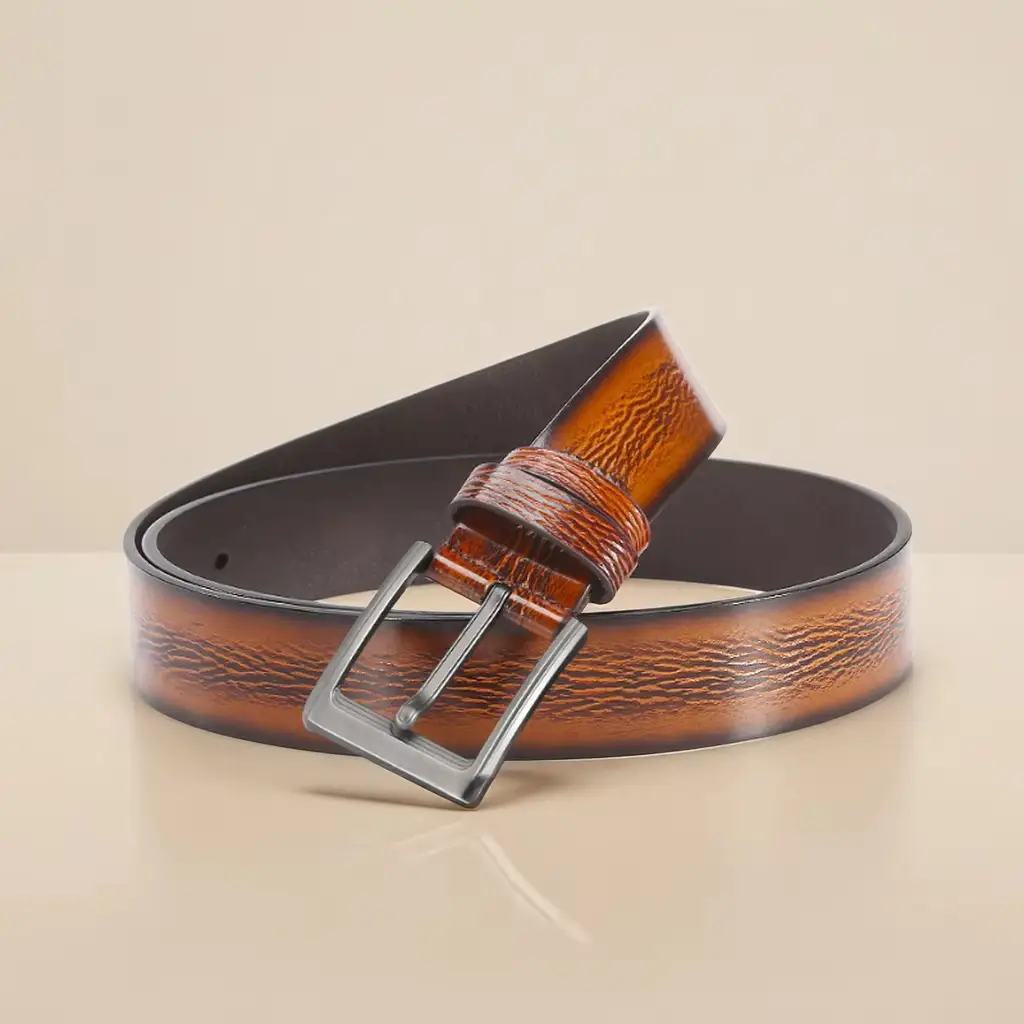 Cross-border Men's Belt with Joker Buckle, Leather Strap, 4 Colors - Image 4