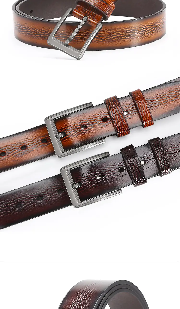 Cross-border Men's Belt with Joker Buckle, Leather Strap, 4 Colors — feature 13