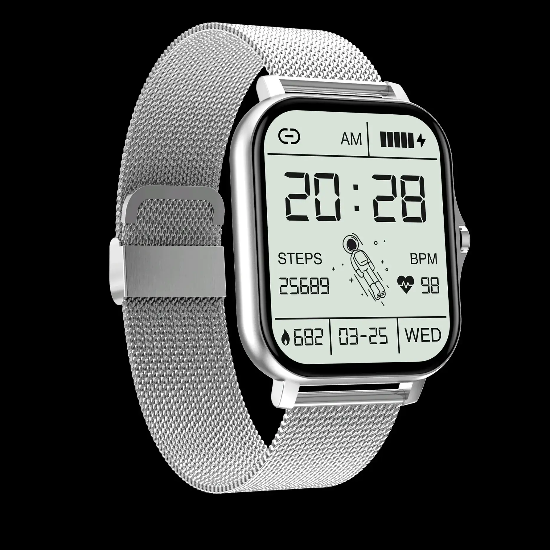 Y13 Gold Mesh Smart Watch with Heart Rate & Fitness Tracking