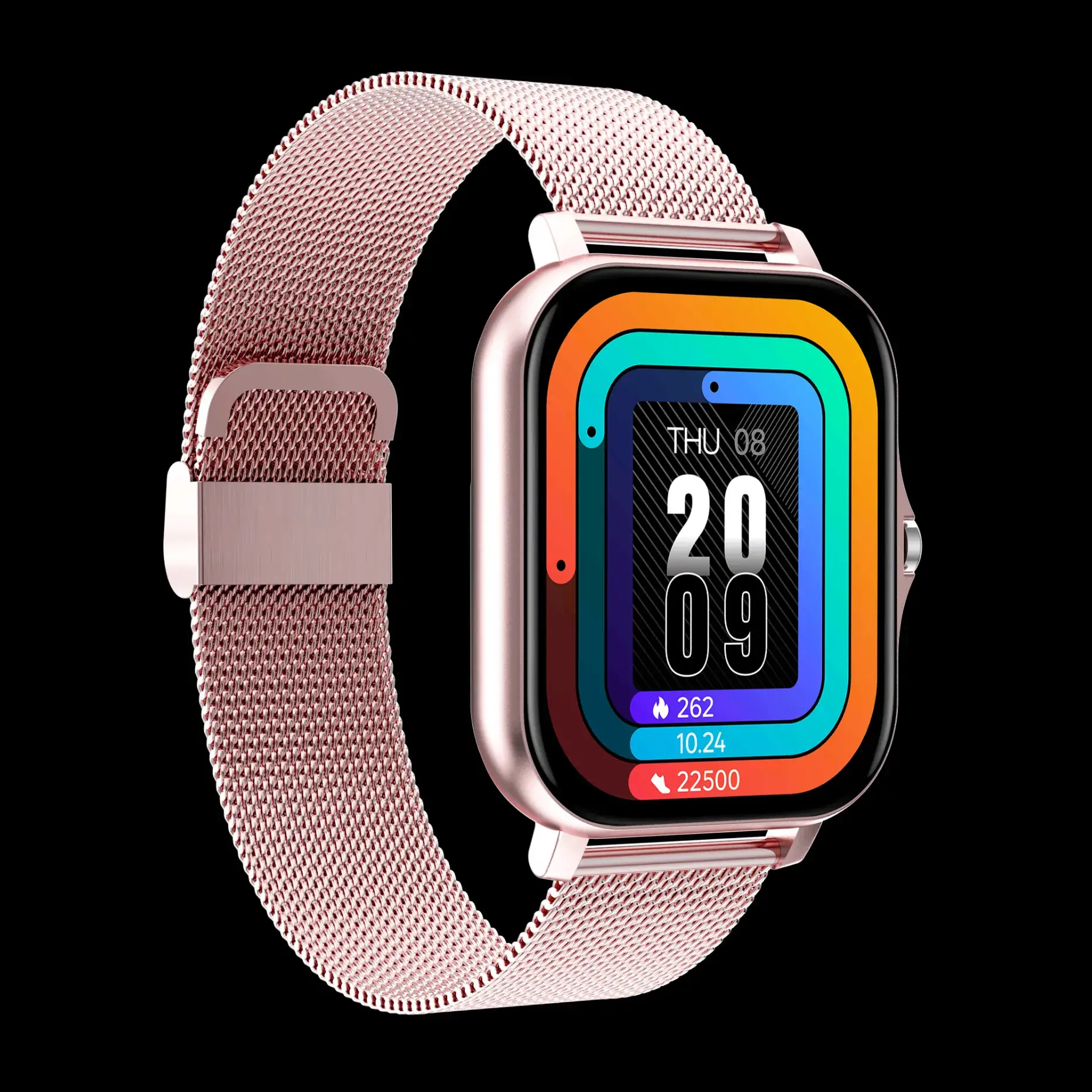 Y13 Gold Mesh Smart Watch with Heart Rate & Fitness Tracking