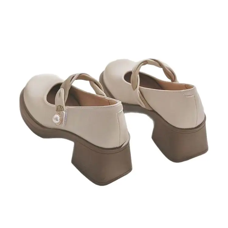 Women's Mary Jane Leather Heel Shoes Mid-heel Spring 2025 - Image 6