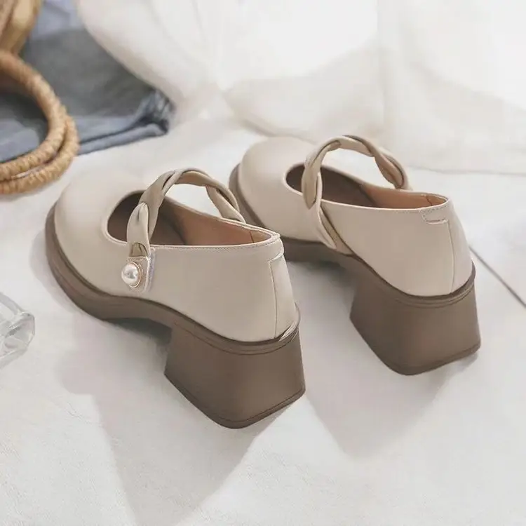 Women's Mary Jane Leather Heel Shoes Mid-heel Spring 2025 — feature 13