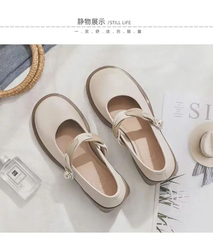 Women's Mary Jane Leather Heel Shoes Mid-heel Spring 2025 — feature 2
