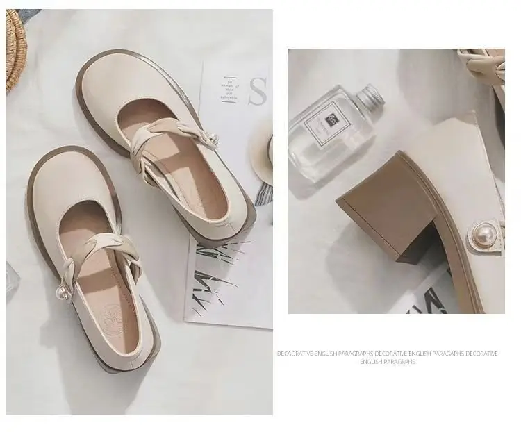 Women's Mary Jane Leather Heel Shoes Mid-heel Spring 2025 — feature 4
