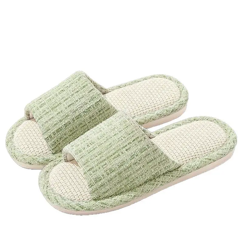 New Japanese Linen Chanel Style Slippers for Couple Spring and Autumn Indoor Mute Anti-slip Japanese Cotton and Linen Slippers for Women Spring and Summer - Image 50