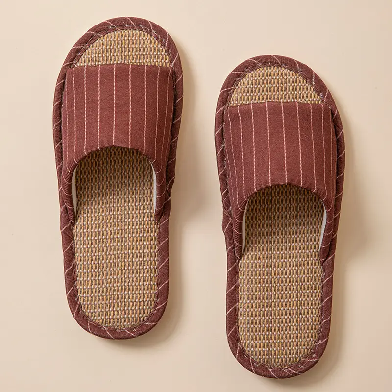 New Japanese Linen Chanel Style Slippers for Couple Spring and Autumn Indoor Mute Anti-slip Japanese Cotton and Linen Slippers for Women Spring and Summer - Image 18