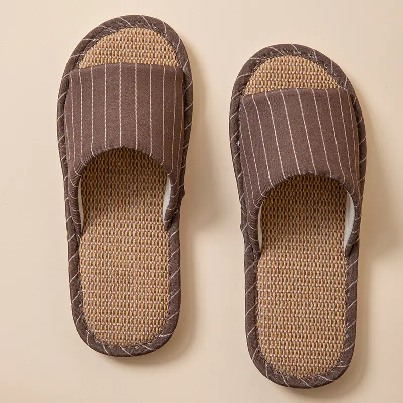 New Japanese Linen Chanel Style Slippers for Couple Spring and Autumn Indoor Mute Anti-slip Japanese Cotton and Linen Slippers for Women Spring and Summer - Image 20