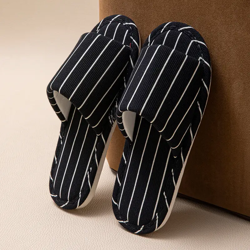New Japanese Linen Chanel Style Slippers for Couple Spring and Autumn Indoor Mute Anti-slip Japanese Cotton and Linen Slippers for Women Spring and Summer - Image 25
