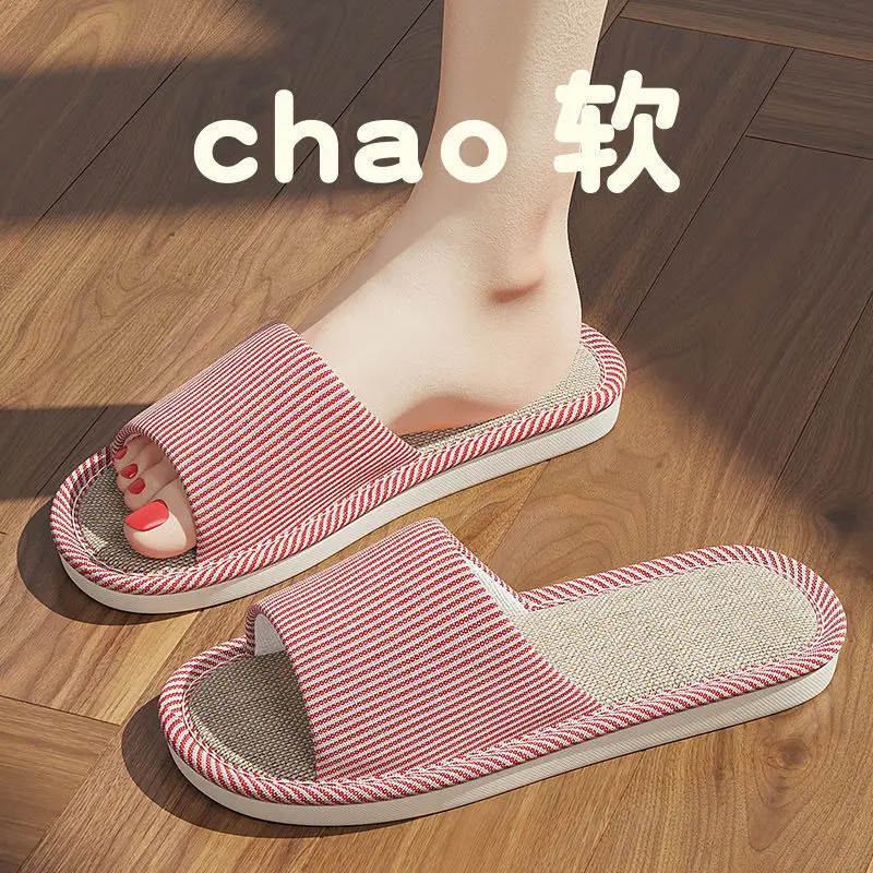New Japanese Linen Chanel Style Slippers for Couple Spring and Autumn Indoor Mute Anti-slip Japanese Cotton and Linen Slippers for Women Spring and Summer - Image 32