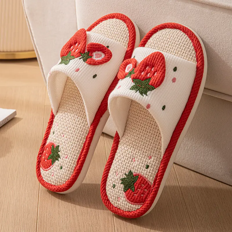 New Japanese Linen Chanel Style Slippers for Couple Spring and Autumn Indoor Mute Anti-slip Japanese Cotton and Linen Slippers for Women Spring and Summer - Image 42