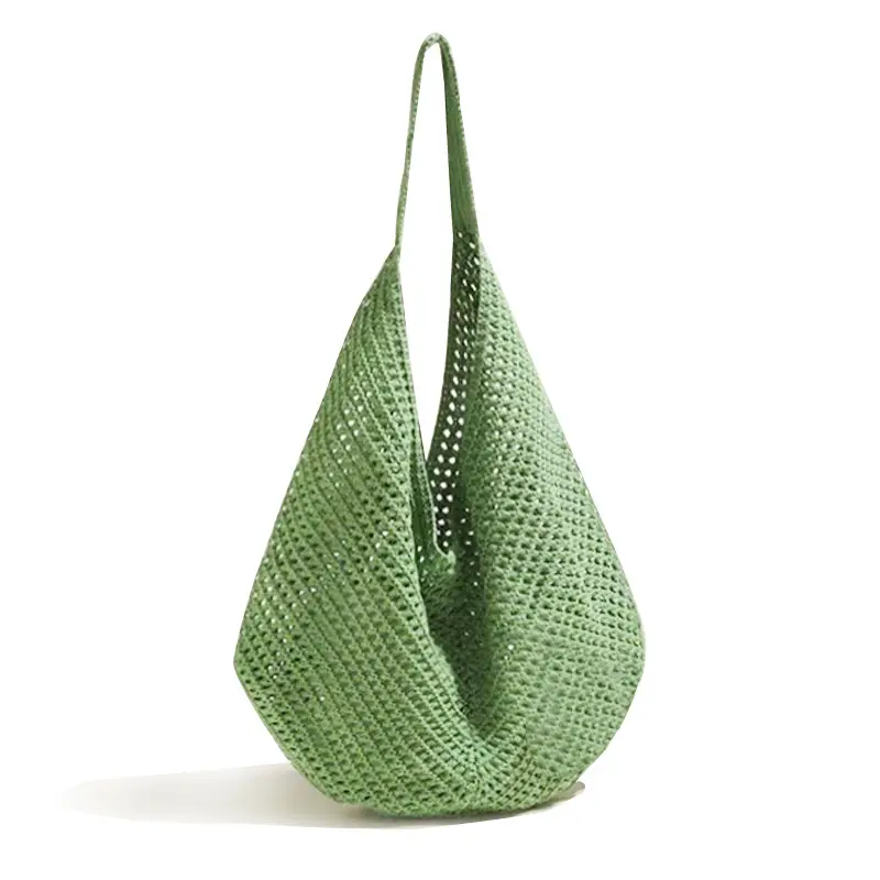 Red Woven Shoulder Bag with Flower Decor