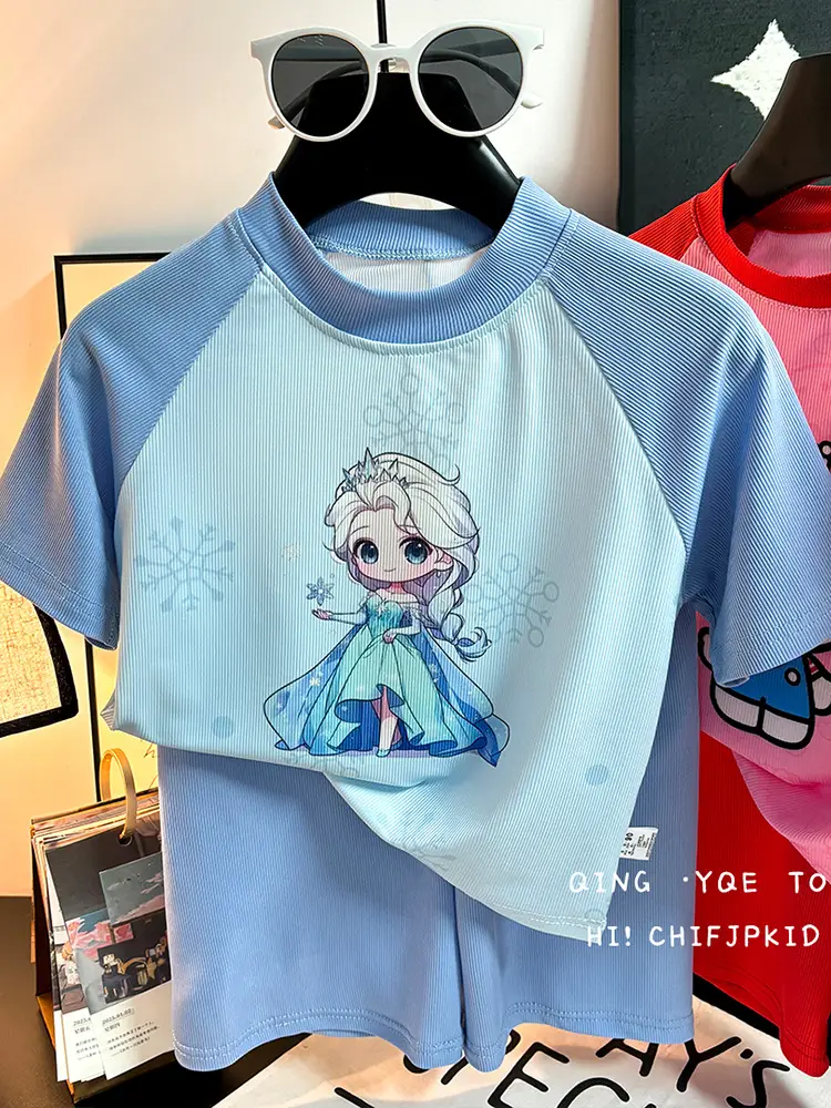 Boys Cartoon T-Shirt Grey Light Blue Short Sleeve - Image 8