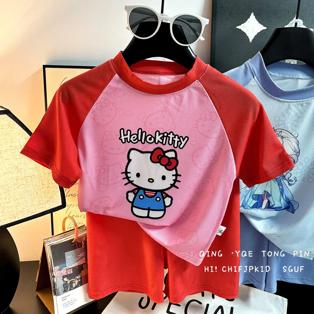 Boys Cartoon T-Shirt Grey Light Blue Short Sleeve - Image 3