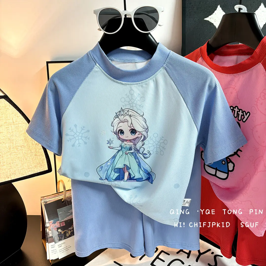 Boys Cartoon T-Shirt Grey Light Blue Short Sleeve - Image 4