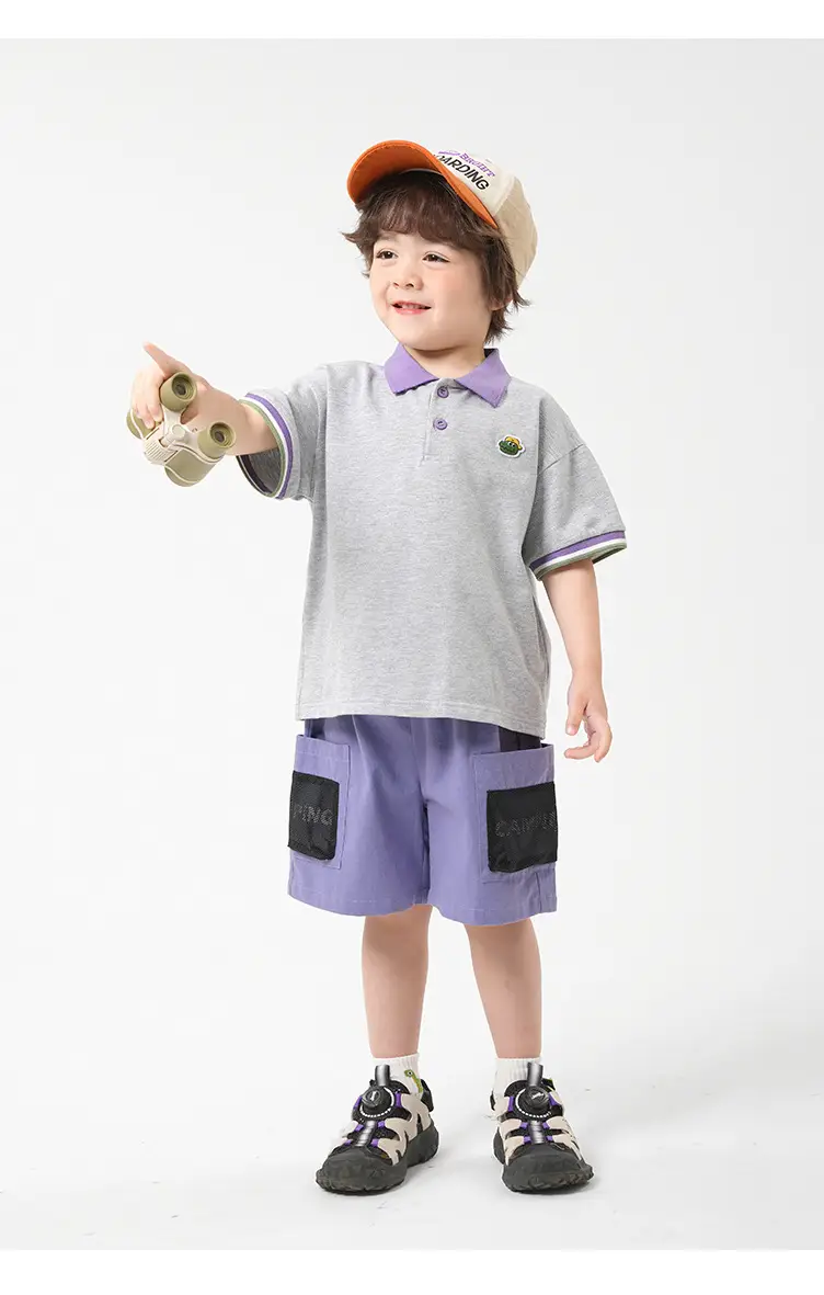 Right European Boys Grey Polo Shirt Short Sleeve Summer β feature 18