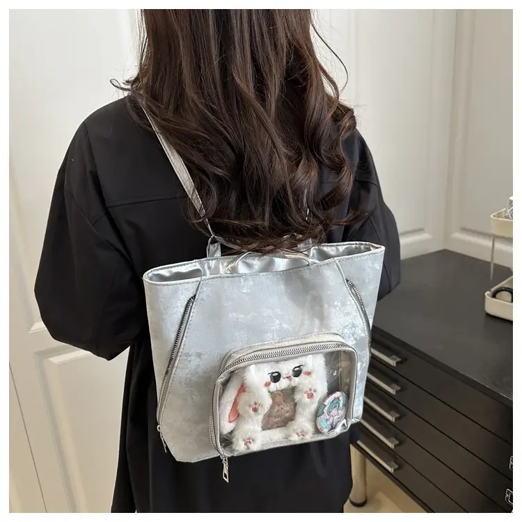 Pink Clear Window Shoulder Bag for Women — feature 10