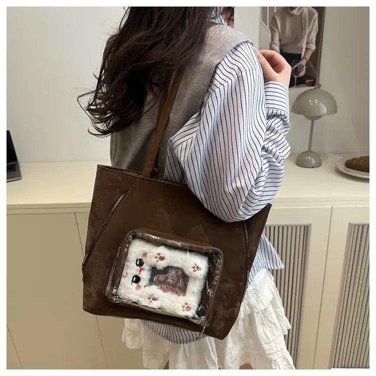 Pink Clear Window Shoulder Bag for Women — feature 15
