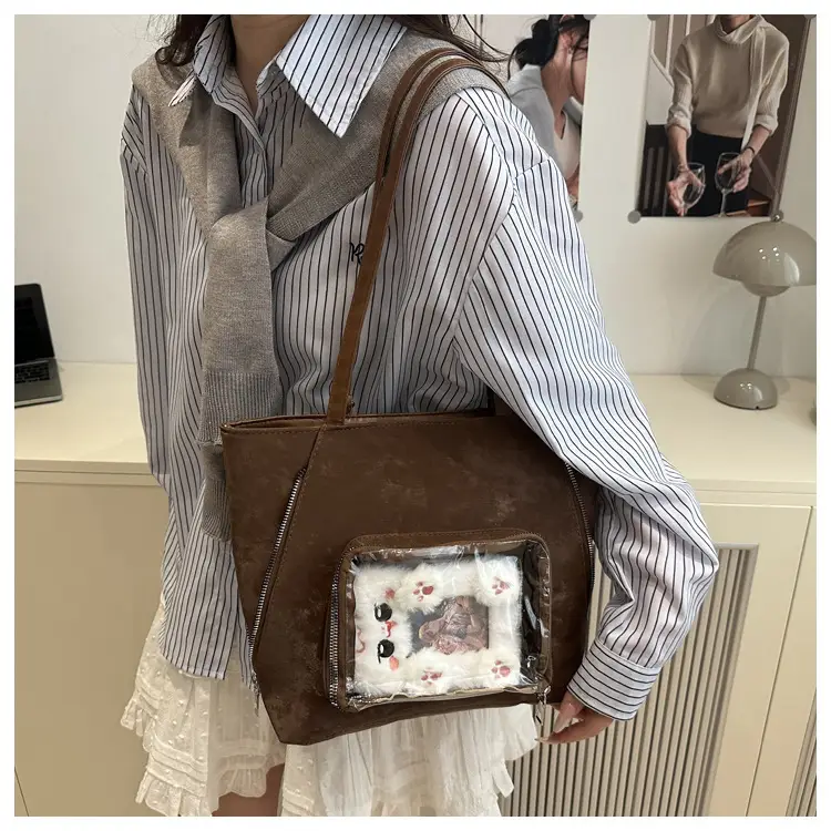 Pink Clear Window Shoulder Bag for Women — feature 16
