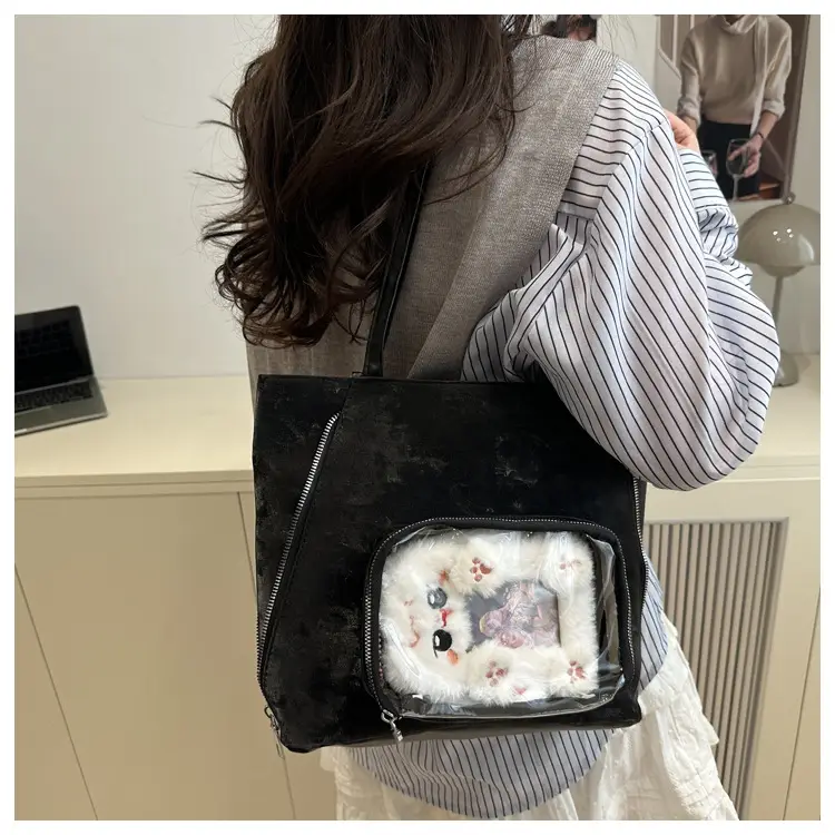 Pink Clear Window Shoulder Bag for Women — feature 17