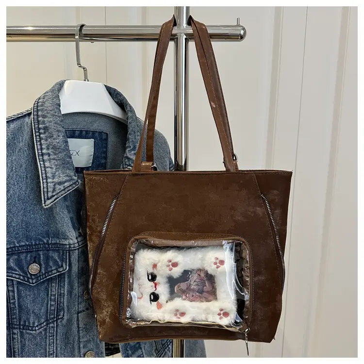 Pink Clear Window Shoulder Bag for Women — feature 20