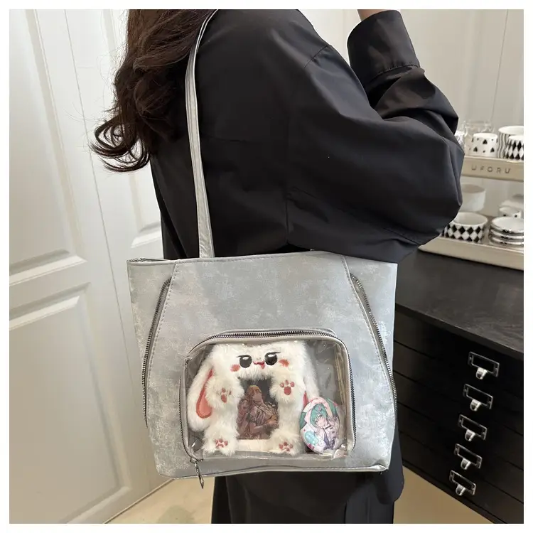Pink Clear Window Shoulder Bag for Women — feature 9