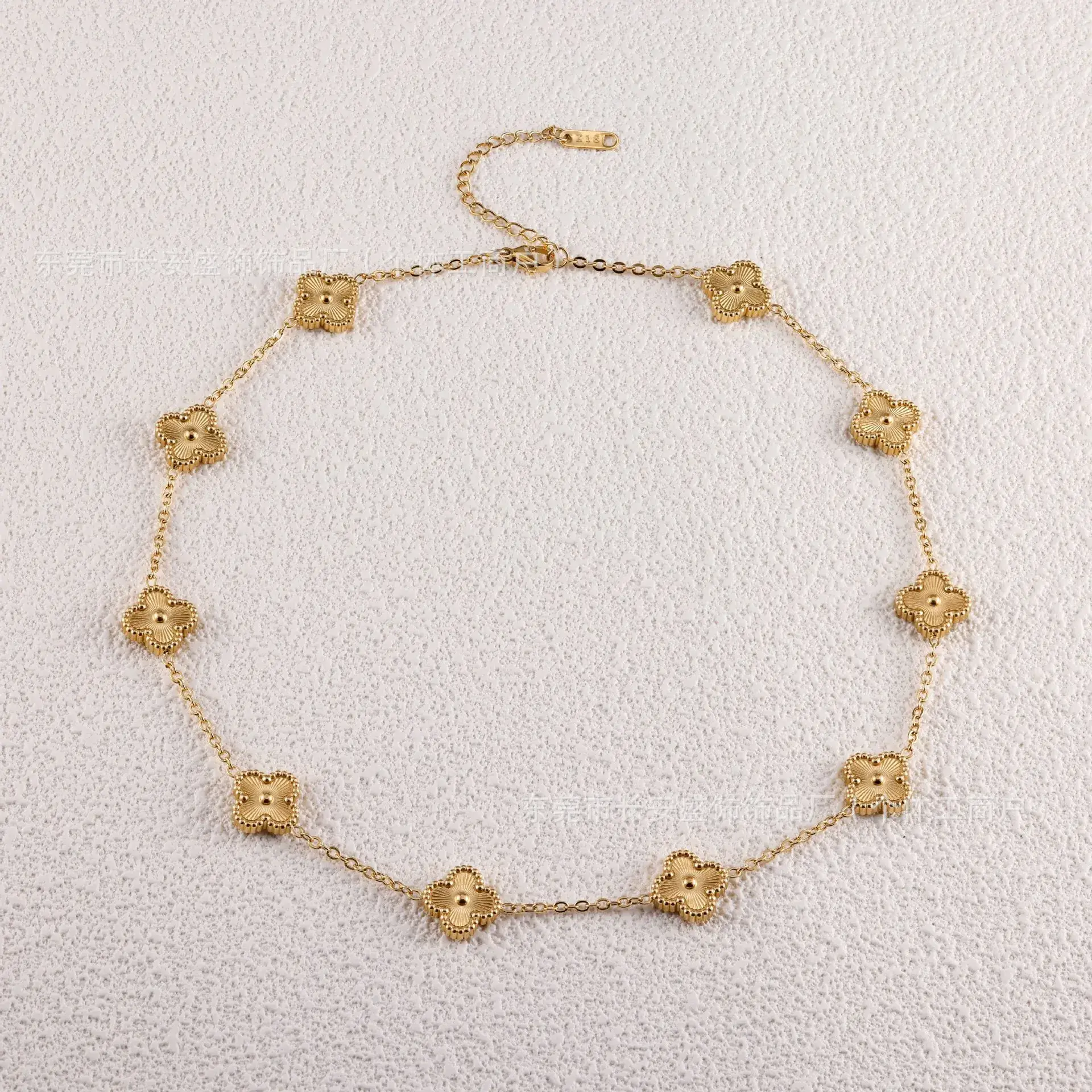 Laser Gold Four Leaf Clover Clavicle Bracelet for Women — feature 23