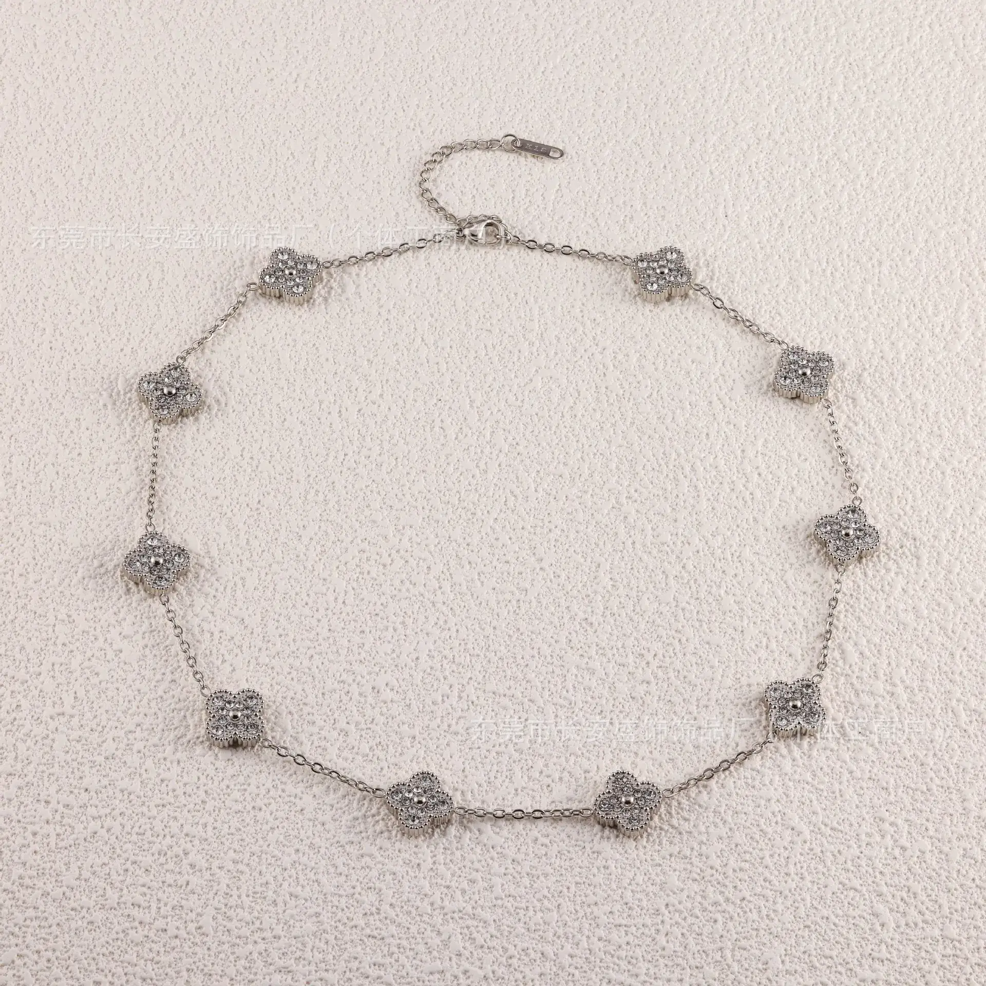 Laser Gold Four Leaf Clover Clavicle Bracelet for Women — feature 24