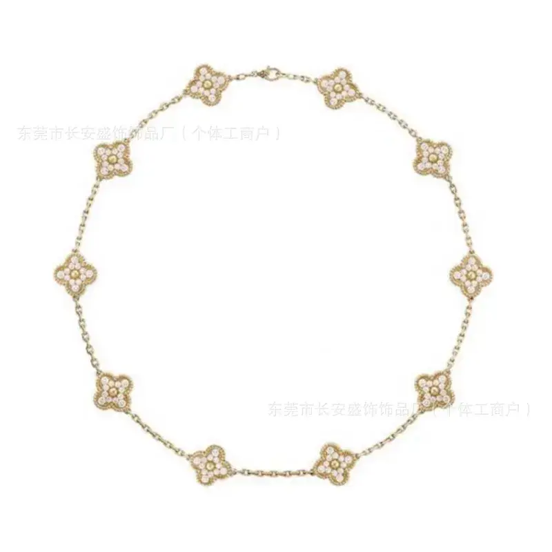 Laser Gold Four Leaf Clover Clavicle Bracelet for Women - Image 20