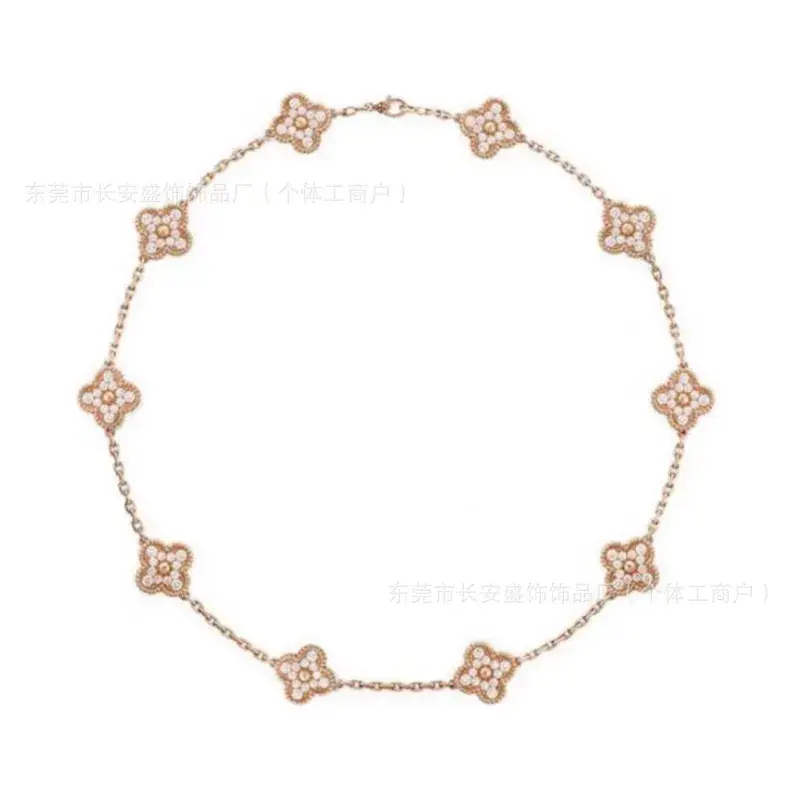 Laser Gold Four Leaf Clover Clavicle Bracelet for Women - Image 22