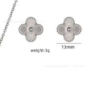 Laser Gold Four Leaf Clover Clavicle Bracelet for Women - Image 4