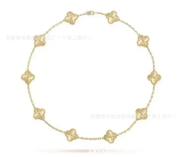 Laser Gold Four Leaf Clover Clavicle Bracelet for Women - Image 8