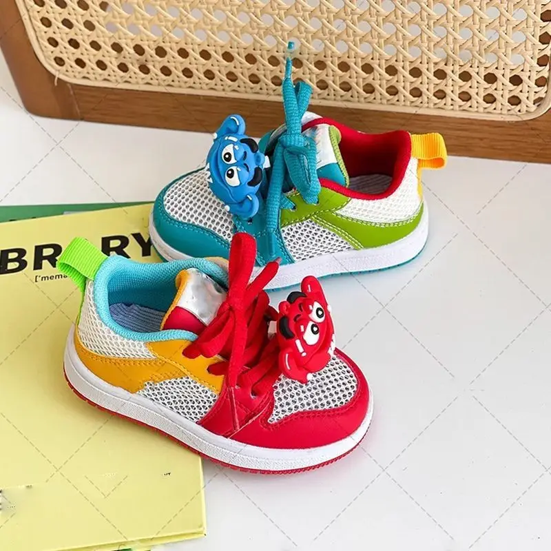 Mandarin Duck Kids Sneakers Red Blue High Top - Image 4