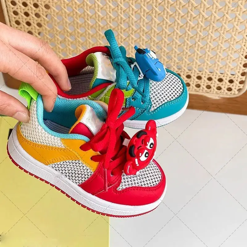 Mandarin Duck Kids Sneakers Red Blue High Top - Image 5
