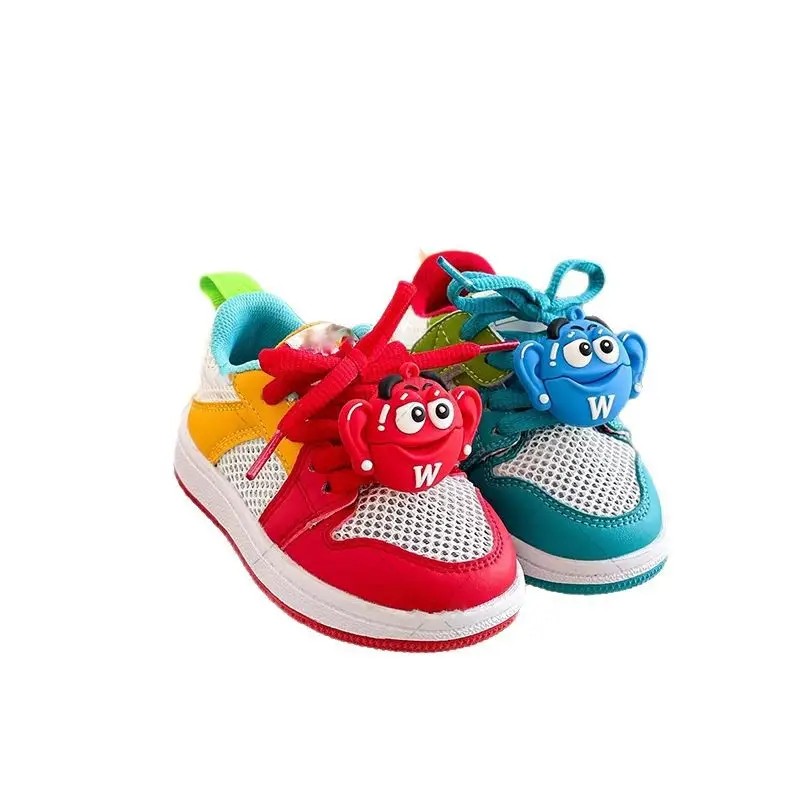 Mandarin Duck Kids Sneakers Red Blue High Top - Image 6