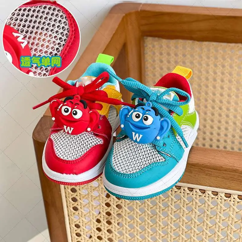 Mandarin Duck Kids Sneakers Red Blue High Top — feature 3