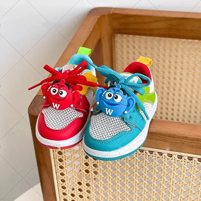 Mandarin Duck Kids Sneakers Red Blue High Top — feature 4