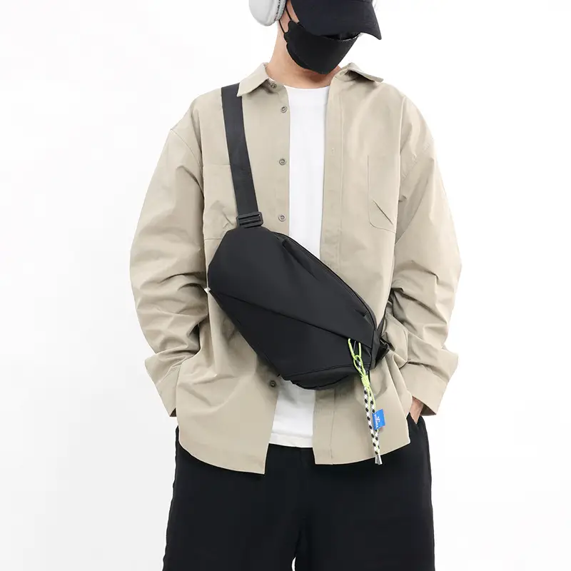 Men's Japanese Style Crossbody Bag Black Casual Sports