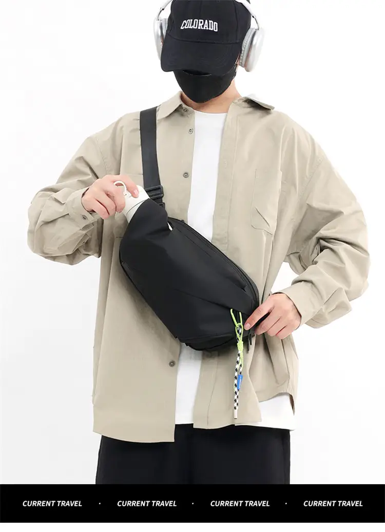 Men's Japanese Style Crossbody Bag Black Casual Sports — feature 12