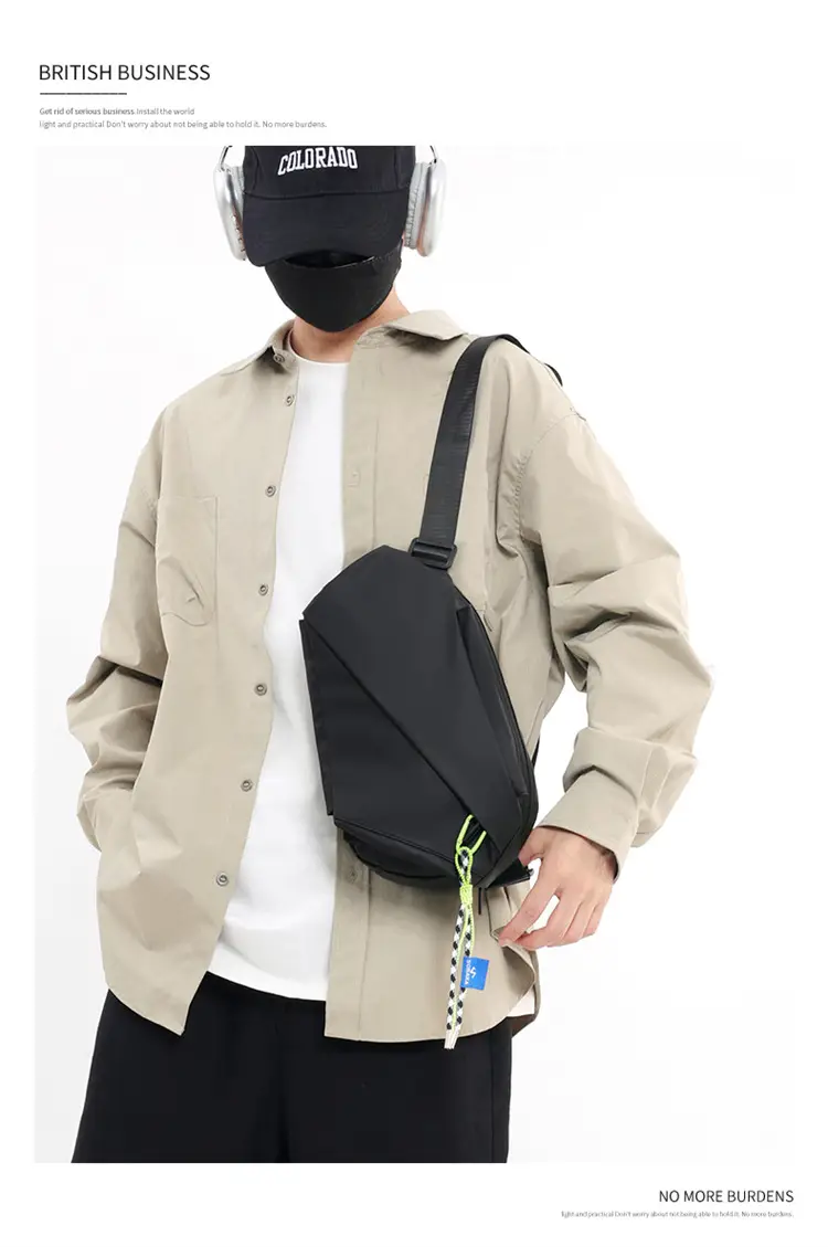 Men's Japanese Style Crossbody Bag Black Casual Sports — feature 13