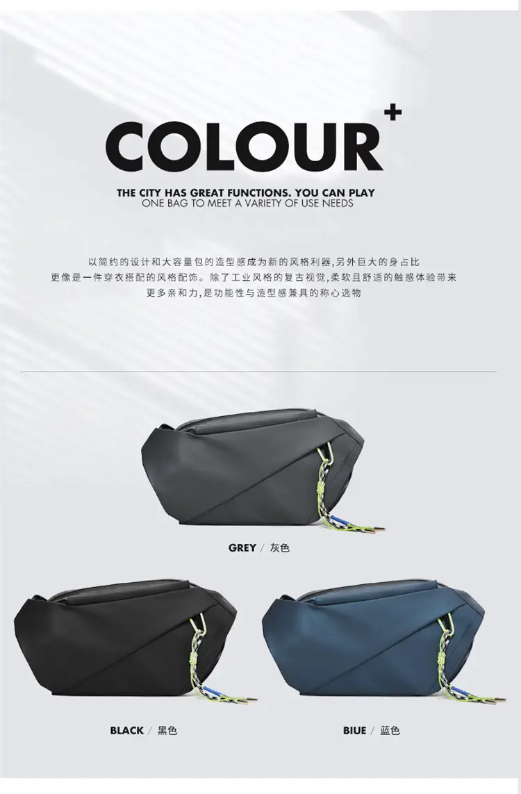 Men's Japanese Style Crossbody Bag Black Casual Sports — feature 7