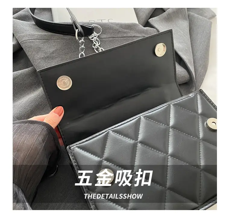 Black Rhombic Chain Crossbody Bag for Women — feature 12