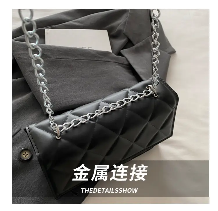 Black Rhombic Chain Crossbody Bag for Women — feature 13