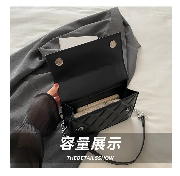 Black Rhombic Chain Crossbody Bag for Women — feature 14