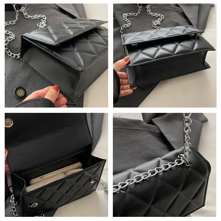Black Rhombic Chain Crossbody Bag for Women — feature 15