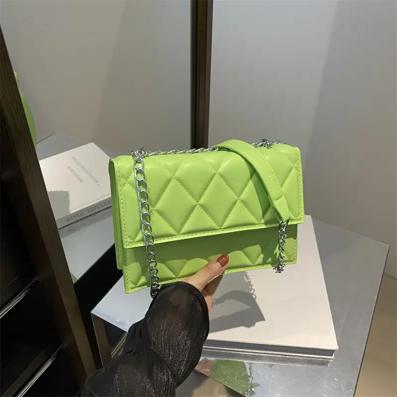 Black Rhombic Chain Crossbody Bag for Women - Image 5
