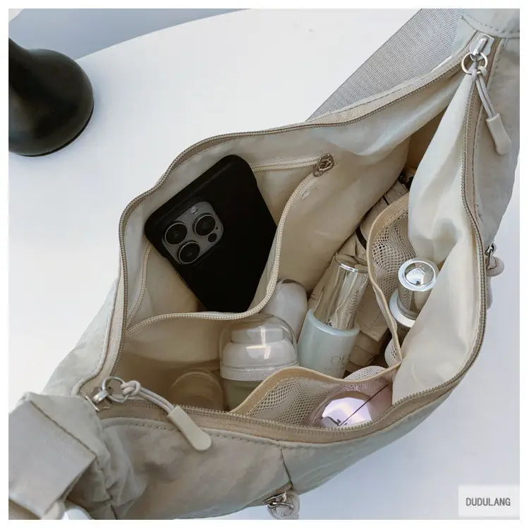 Women's Beige Crossbody Shoulder Bag with Zip Closure — feature 14