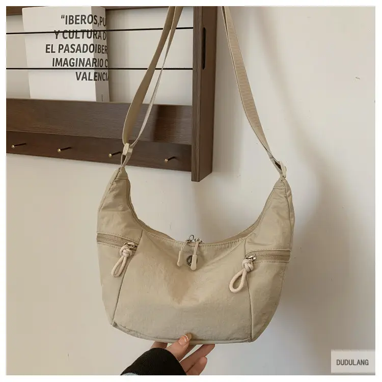 Women's Beige Crossbody Shoulder Bag with Zip Closure — feature 20